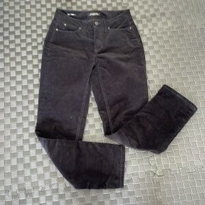 Black corduroy straight curvy size 0p Talbots flawless five pocket petite pants